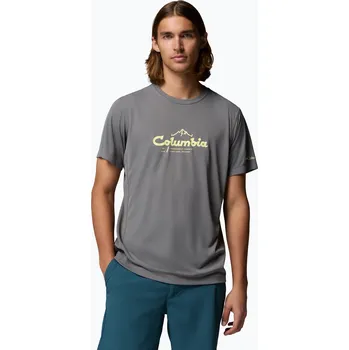 Pánské oblečení Pánské tričko Columbia Zero Rules Light Graphic Crew city grey/scripted peaks
