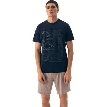 Pánské pyžamo Pánské pyžamo 42598 Surf blue - HENDERSON tmavě modrá L