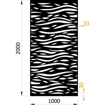 Plech designový plech, laserem vypálený vzor 1018 - ocelový děrovaný plech, designová výplň, rozměr 1000 x 2000 x 2,5 mm, bez povrchové úpravy