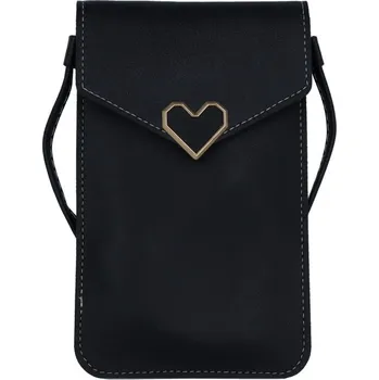 Kabelka Kabelka na mobil Heart s popruhem černá