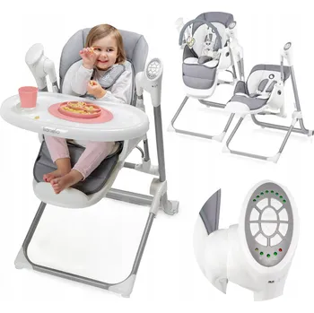 Jídelní židlička Dětská jídelní židlička 2v1 Bujaczek Pásy Podnos Hračky Lionelo