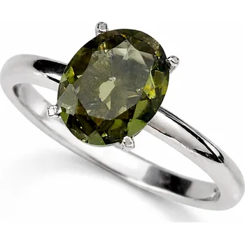 Prsten Stříbrný prsten s vltavínem P30 0009 Velikost: 54