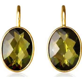 Náušnice Vltavín Moldavite Zlaté náušnice s vltavínem P20 0130