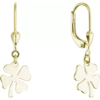 Náušnice Pozlacené stříbrné náušnice čtyřlístky 61132