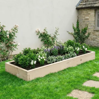 Zahradní dekorace Vyvýšený záhon obdélník - výška 16cm Krok 2: Vyberte povrch: Přírodní, Krok 1: Vyberte velikost (délka x šířka): 1600x800 - klasická zahrada u domu, Krok 3: Vyberte nopovou fólii: Bez folie