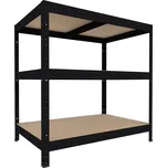 Regál do domácnosti Biedrax 45 x 75 x 90 cm, černý, 3 police MDF, nosnost 200 kg na polici