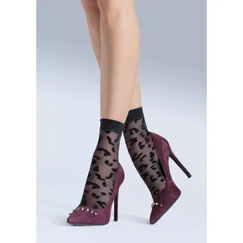 Pánské oblečení Dámské ponožky Knittex Animale 12011 20 den naturel-nero Univerzální