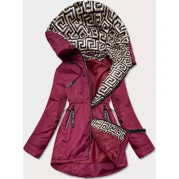 Bordó-béžová dámská bunda pro přechodné období (B8037-74046) odstíny červené 46