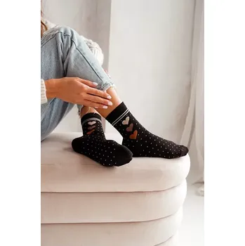 Pánské ponožky DÁMSKÉ PONOŽKY SRDCE 0200.011 černá 37-41