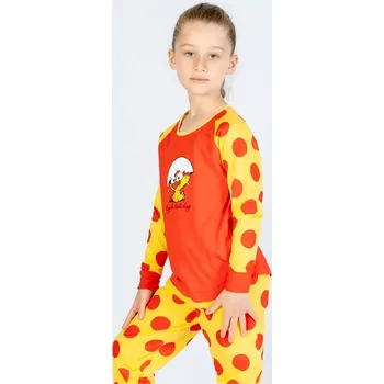 Chlapecké oblečení Dětské pyžamo dlouhé Kuře červená 11 - 12