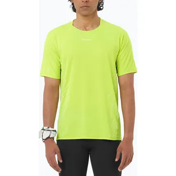 Pánské oblečení Pánské běžecké tričko Salomon Sense Aero SS Tee GFX acid lime