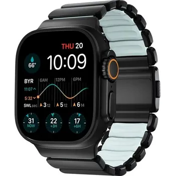 Chytré hodinky Nomad Stratos Band FKM řemínek Apple Watch 45/46/49mm Black Titanium/Icy Blue