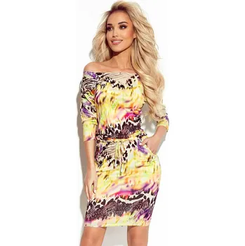 Dámské oblečení Dámské sportovní šaty s kapičkami a s barevným panteřím vzorem 13-138 XL