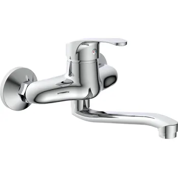 Vodovodní baterie SCHÜTTE kuchyňská baterie ORAZI, otočná kuchyňská baterie pro montáž na stěnu, kuchyňská baterie, chrom | 36760