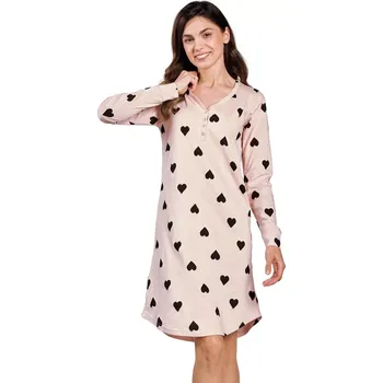 Dámská noční košile Dámská noční košilka 3215 02 Libby - TARO Béžová L