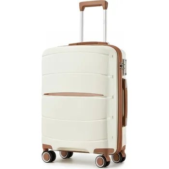 Kono 2591 Kufr spinner 55cm Krémová Polypropylen