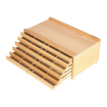 Dřevěná kazeta se 6 šuplíky, přírodní buk 25x40cm