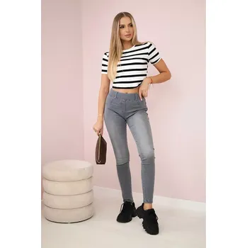 Dámské kalhoty Grafitové džínové kalhoty 3XL