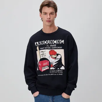 Pánská mikina Reserved - Mikina comfort fit s potiskem Coca-Cola - černý - 399HM-99X - 399HM-99X-XXL