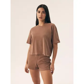 Pánské pyžamo Henderson Dámské pyžamo 42780 Nilsa kr/r S-XL káva XL