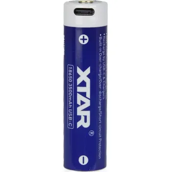 Článková baterie Baterie XTAR 18650-350PCM USB-C 3500mAh Li-ION chráněná 3,6V LED 10A
