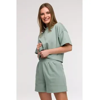 Dámské oblečení B295 Šortky s kapsami - mátové EU M