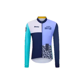 Sport Trek pánský cyklistický termodres s dlouhým rukávem replika Santini týmu Driftless, tmavě modrý - L