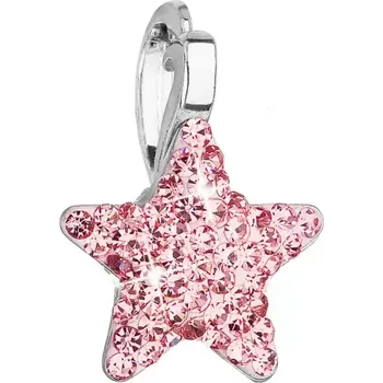 Přívěsek Stříbrný přívěsek s Preciosa krystaly růžová hvězdička 34259.3 lt.rose
