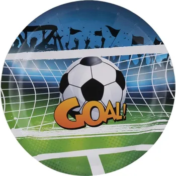 Party dekorace Papírové talíře Fotbal 8ks