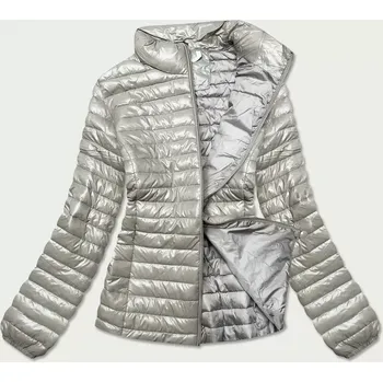 Dámská bunda Lesklá béžová dámská prošívaná bunda (N-6107-63) odstíny béžové 52