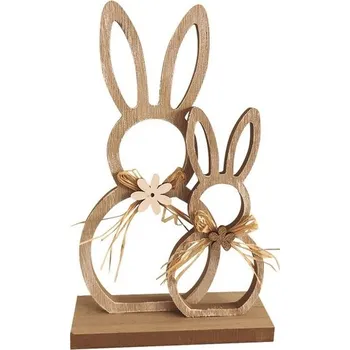 Zaječí rodinka dřevěná na postavení 15 x 25 x 5 cm