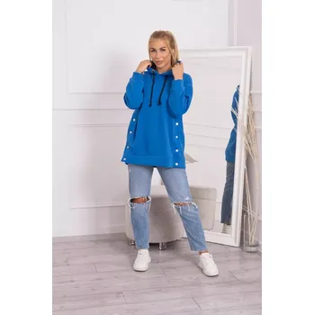 Dámská mikina Zateplená mikina s chrpově modrými patentkami UNI