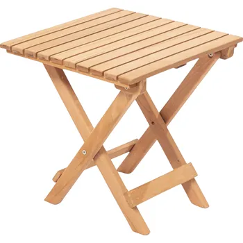 Konferenční stolek Skládací zahradní odkládací stolek Leslie 40 cm z masivu hnědý