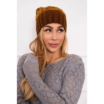 Čepice Paris fleecová čepice K213 hnědá+hořčičná UNI