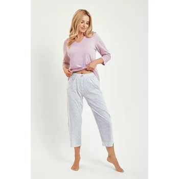 Pánské pyžamo 3458 DÁMSKÉ DLOUHÉ PYŽAMO ANDREA S-XL heather S