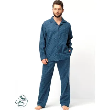 Pánské pyžamo Key MNS 815 B25 délka/r M-2XL na zip tmavě modrá XXL