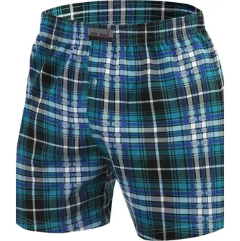 Boxerky Pánské boxerky PANTHER - SESTO SENSO MODRÁ/BÍLÁ/ČERNÁ L