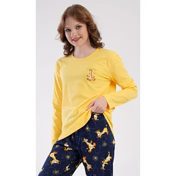 Pánská móda Dámské pyžamo dlouhé Žirafy žlutá XL