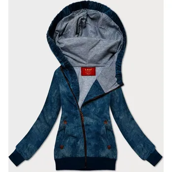 Dámská mikina Modrá vypasovaná dámská mikina s asymetrickým zipem LHD (AMG-61) odstíny modré M (38)