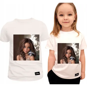 Dívčí tričko Dívčí tričko bílé Brunetka s mývalem, velikost 158