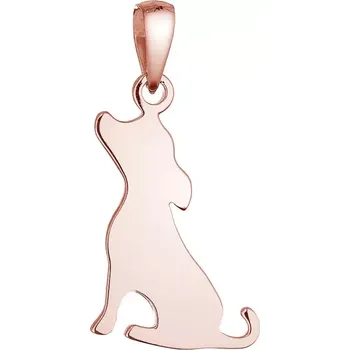 Přívěsek Pozlacený stříbrný přívěsek pes 64097 rose gold