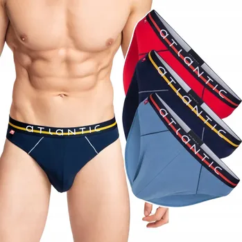 Slipy X3 Pánské sportovní slipy ATLANTIC 3MP-083 Slipy bavlněné sada - L