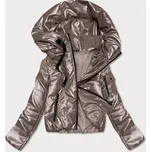 Krátká dámská bunda v barvě cappuccino (B8138-12) odstíny béžové L (40)