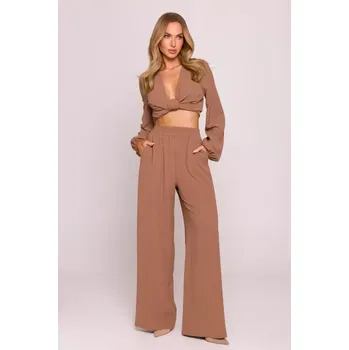 M862 Kalhoty se širokými nohavicemi - čokoládové EU M