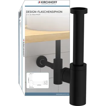 Sifon SCHÜTTE Sifon umyvadlový Design s rozetou, černý/mat