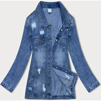 Světle modrá dámská džínová bunda s protrženími (GD8727-K) odstíny modré S (36)