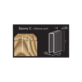 Průmyslová sponka Spony C, dlátové ostří, 5,85mm Délka(mm): 12 -pozink