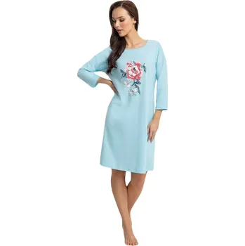 Dámská noční košile Noční košile 128 plus - Luna tyrkysová 3XL