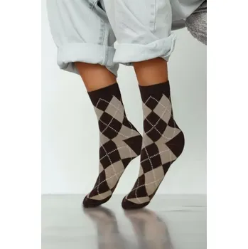 Dívčí oblečení Vintage dětské ponožky ve tvaru kosočtverce 1184.060 Hnědá 35-37