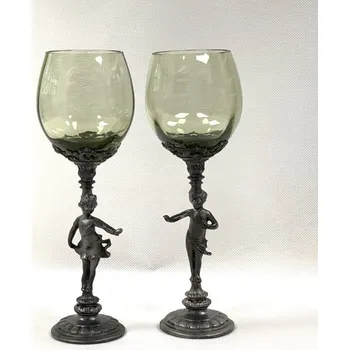 Sklenice Sklenice svatební 0,2l - s cínem - panáček a panenka - 2ks | 54314